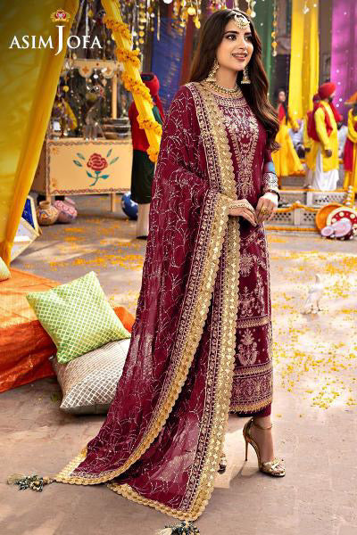 ASIM JOFA LUXURY EMBROIDERED CHIFFON - 3 PC UNSTITCHED