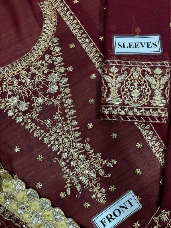 ASIM JOFA LUXURY EMBROIDERED CHIFFON - 3 PC UNSTITCHED