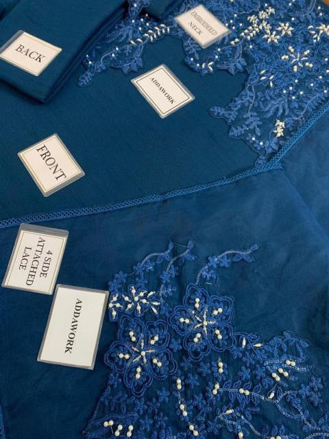 MUSFERAH SAAD LUXURY EMBROIDERED RAW SILK - 3 PC UNSTITCHED