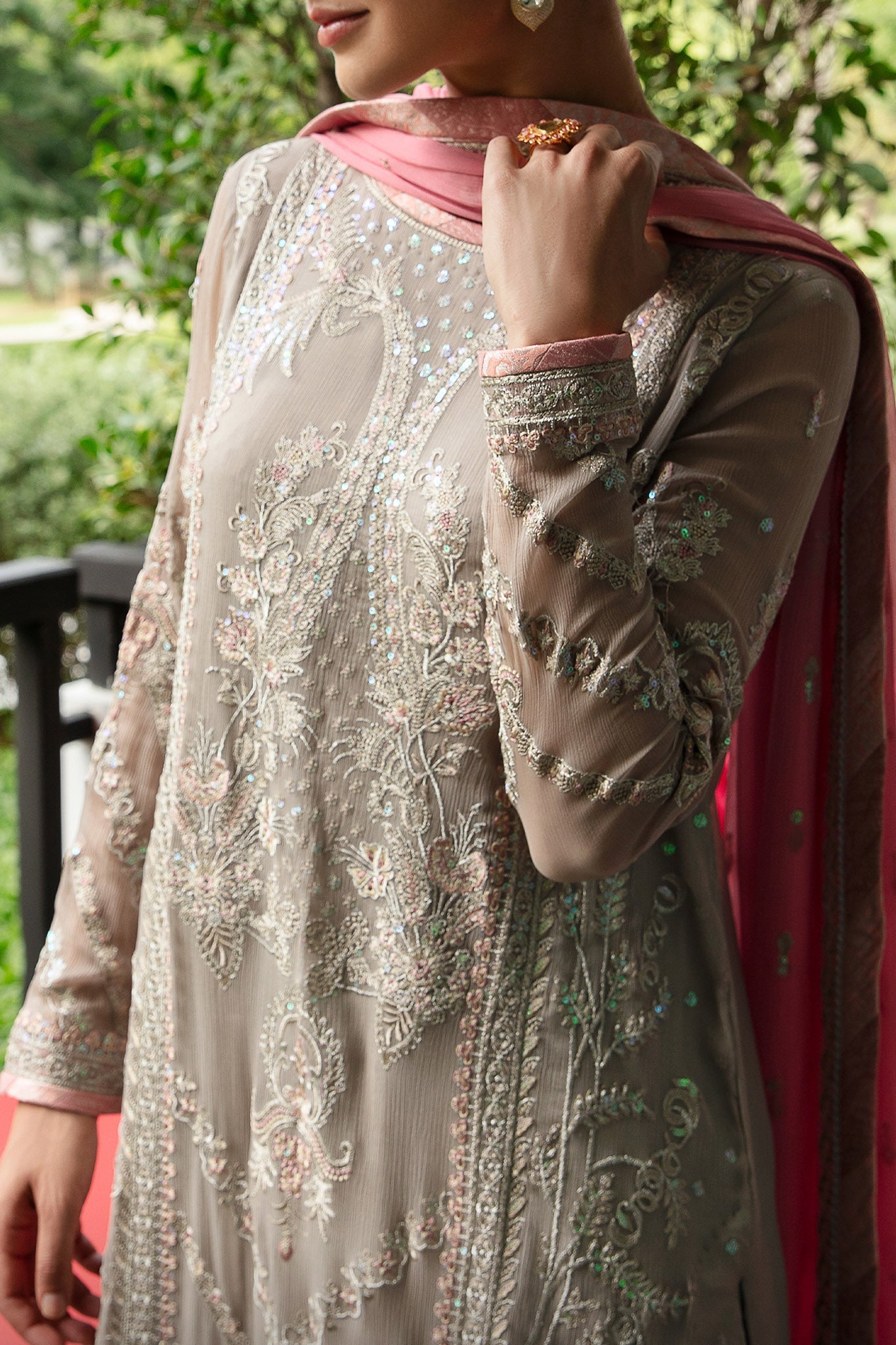 MARYUM & MARIA LUXURY EMBROIDERED CHIFFON - 3 PC UNSTITCHED