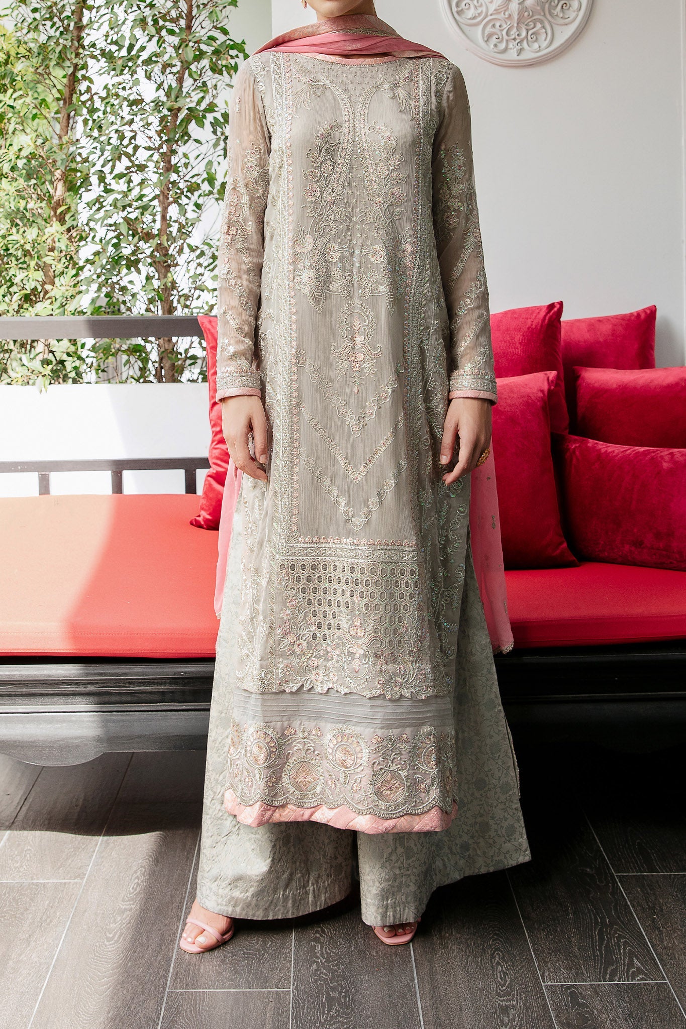 MARYUM & MARIA LUXURY EMBROIDERED CHIFFON - 3 PC UNSTITCHED