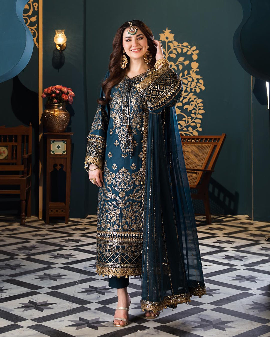 ASIM JOFA EMBROIDERED CHIFFON - 3 PC UNSTITCHED