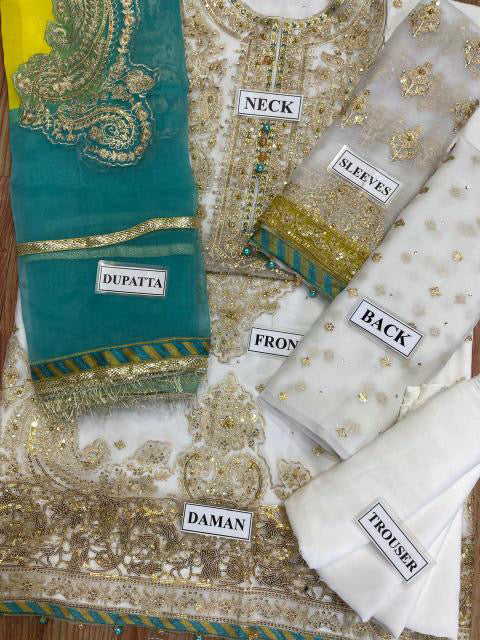 MARIA B LUXURY EMBROIDERED CHIFFON - 3 PC UNSTITCHED