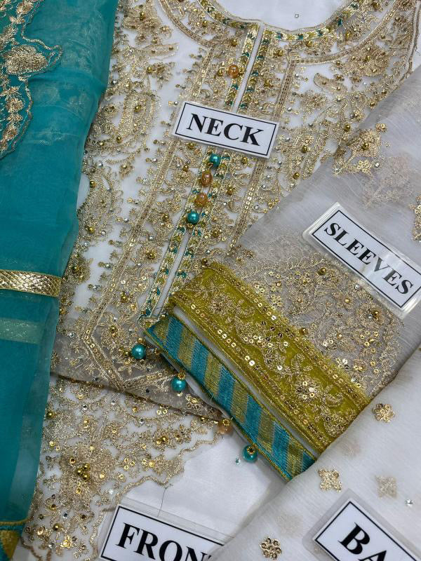 MARIA B LUXURY EMBROIDERED CHIFFON - 3 PC UNSTITCHED