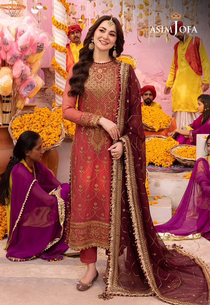 ASIM JOFA EMBROIDERED CHIFFON - 3 PC UNSTITCHED