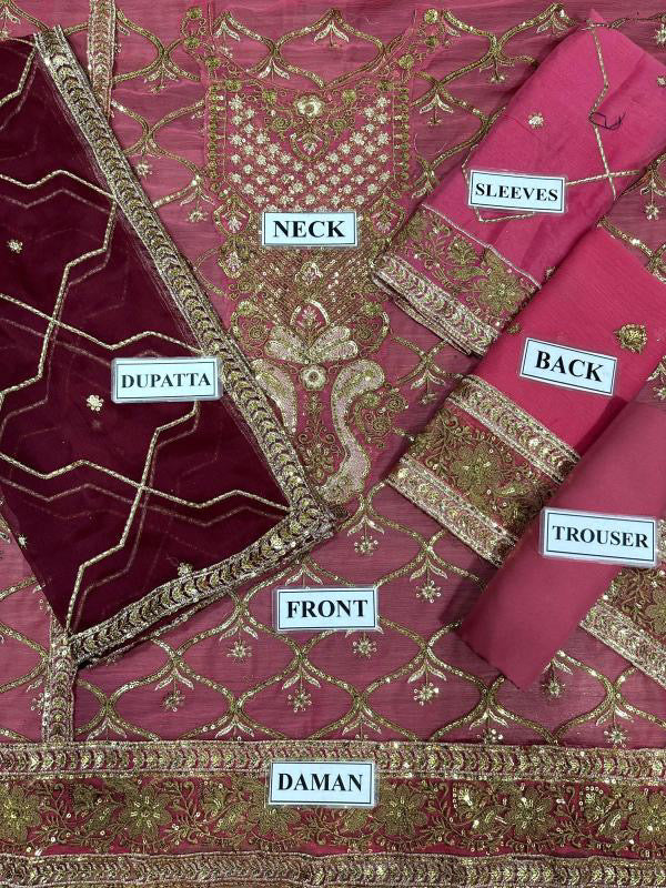 ASIM JOFA EMBROIDERED CHIFFON - 3 PC UNSTITCHED