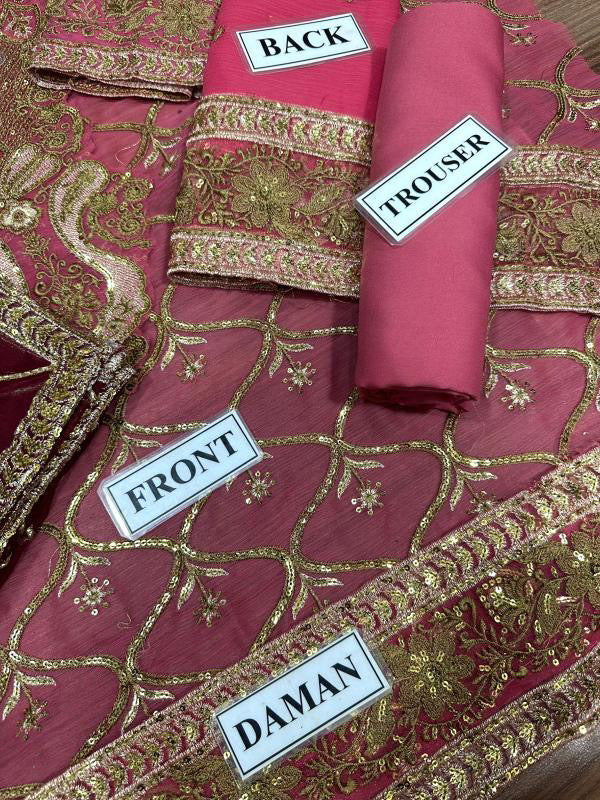 ASIM JOFA EMBROIDERED CHIFFON - 3 PC UNSTITCHED