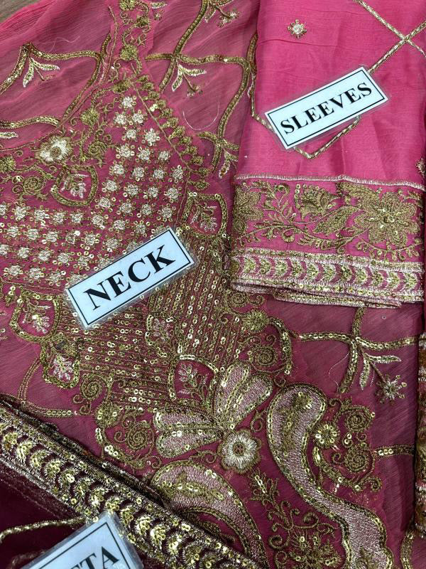 ASIM JOFA EMBROIDERED CHIFFON - 3 PC UNSTITCHED