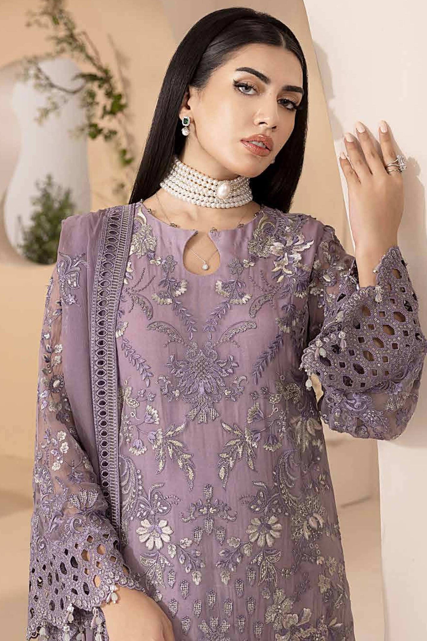 LAVISH LUXURY WEDDING EMBROIDERED CHIFFON - 3 PC UNSTITCHED
