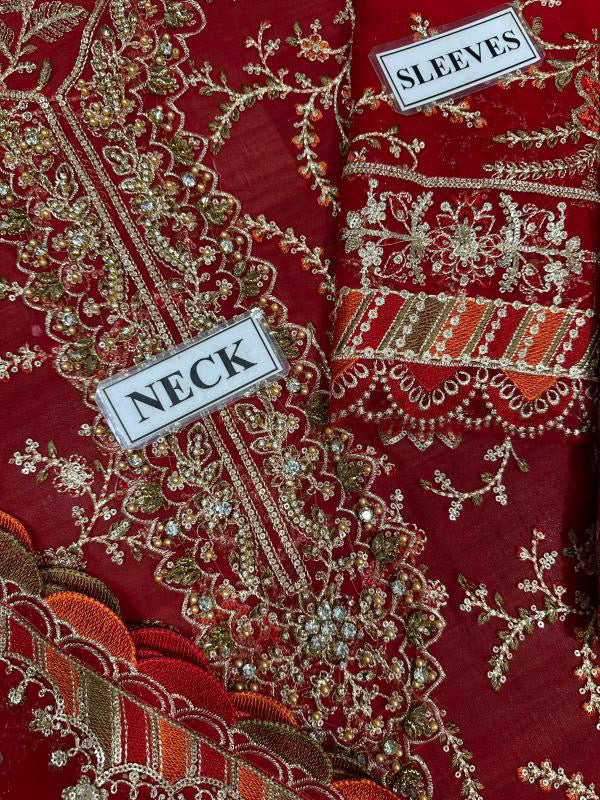MARIA B LUXURY EMBROIDERED CHIFFON - 3 PC UNSTITCHED