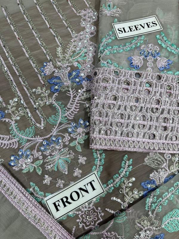 LAVISH PREMIUM LUXURY WEDDING EMBROIDERED CHIFFON - 3 PC UNSTITCHED