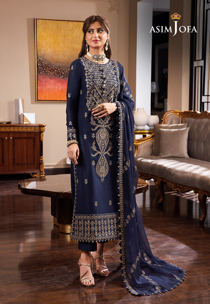 ASIM JOFA EMBROIDERED CHIFFON - 3 PC UNSTITCHED