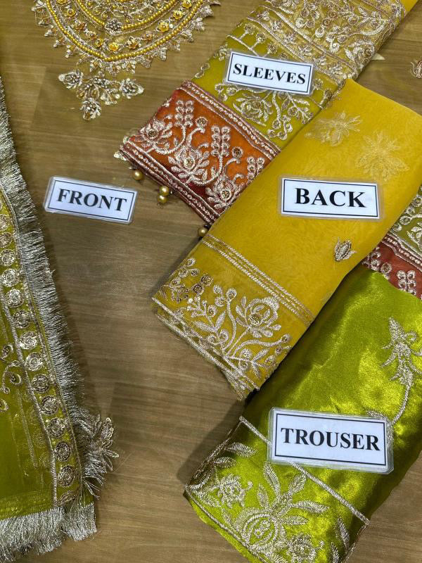 MARIA B LUXURY EMBROIDERED ORGANZA - 3 PC UNSTITCHED