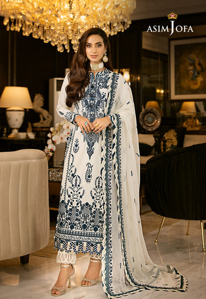 ASIM JOFA EMBROIDERED CHIFFON - 3 PC UNSTITCHED