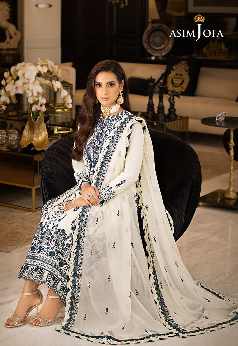 ASIM JOFA EMBROIDERED CHIFFON - 3 PC UNSTITCHED