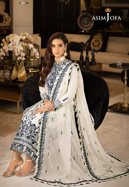 ASIM JOFA EMBROIDERED CHIFFON - 3 PC UNSTITCHED