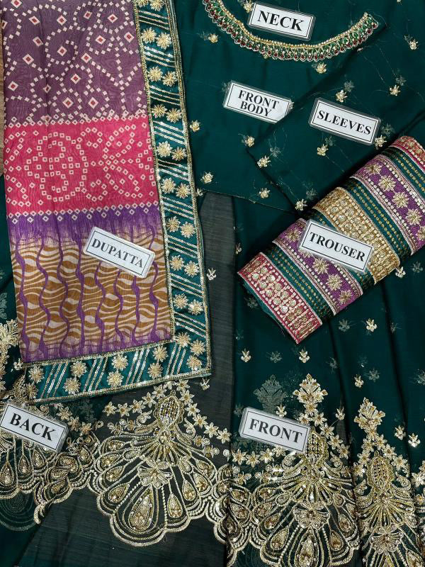 JAZMIN LUXURY EMBROIDERED CHIFFON - 3 PC UNSTITCHED