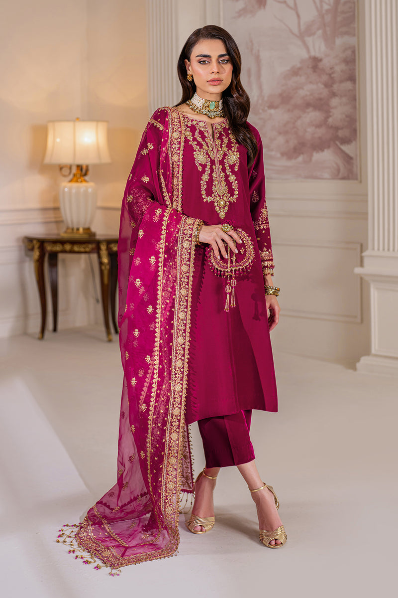 BAROQUE LUXURY EMBROIDERED VELVET - 3 PC UNSTITCHED