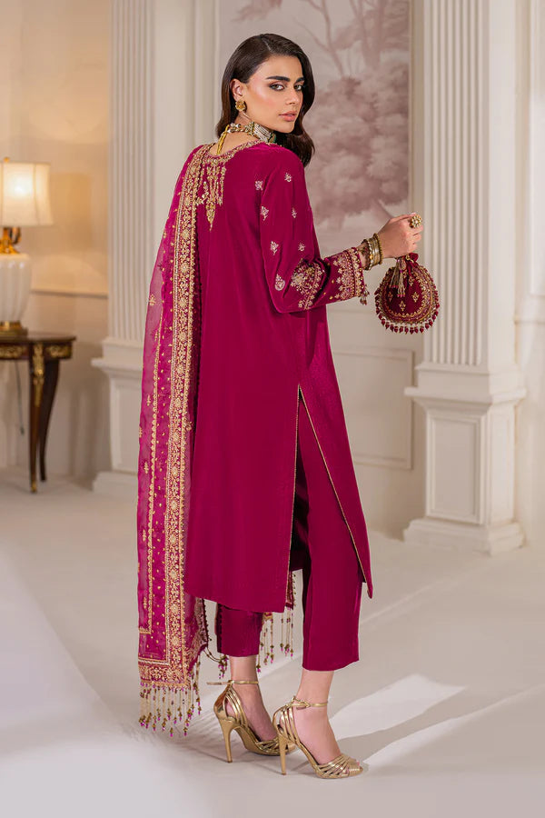 BAROQUE LUXURY EMBROIDERED VELVET - 3 PC UNSTITCHED