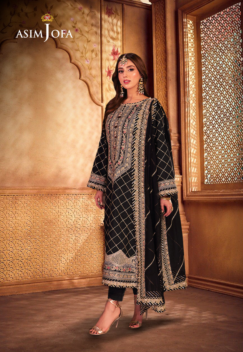 ASIM JOFA EMBROIDERED CHIFFON - 3 PC UNSTITCHED