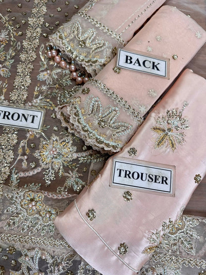 AFROZEH LUXURY WEDDING EMBROIDERED ORGANZA- 3 PC UNSTITCHED