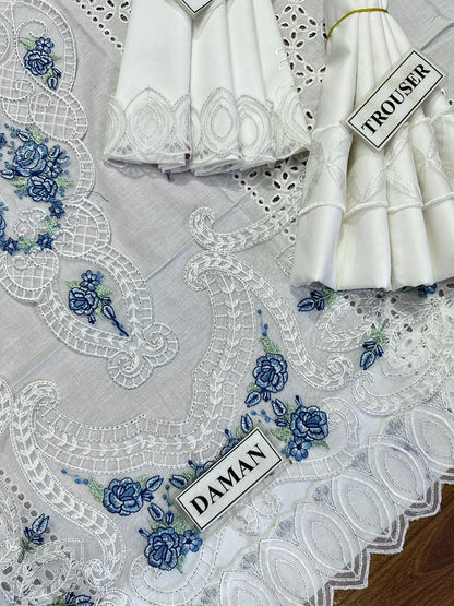 ADNAN LIBAS LUXURY CHIKANKARI EMBROIDERED LAWN - 3 PC UNSTITCHED