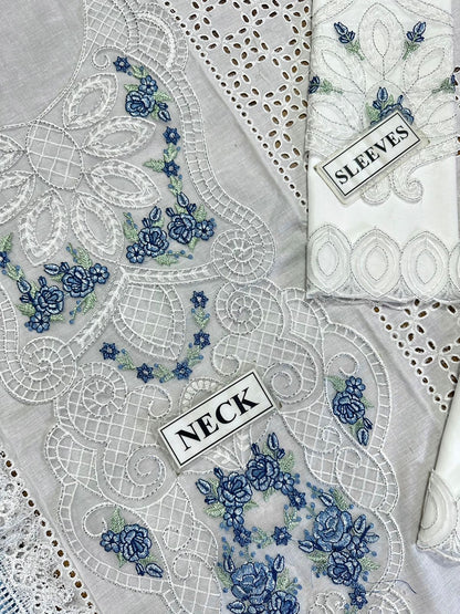 ADNAN LIBAS LUXURY CHIKANKARI EMBROIDERED LAWN - 3 PC UNSTITCHED