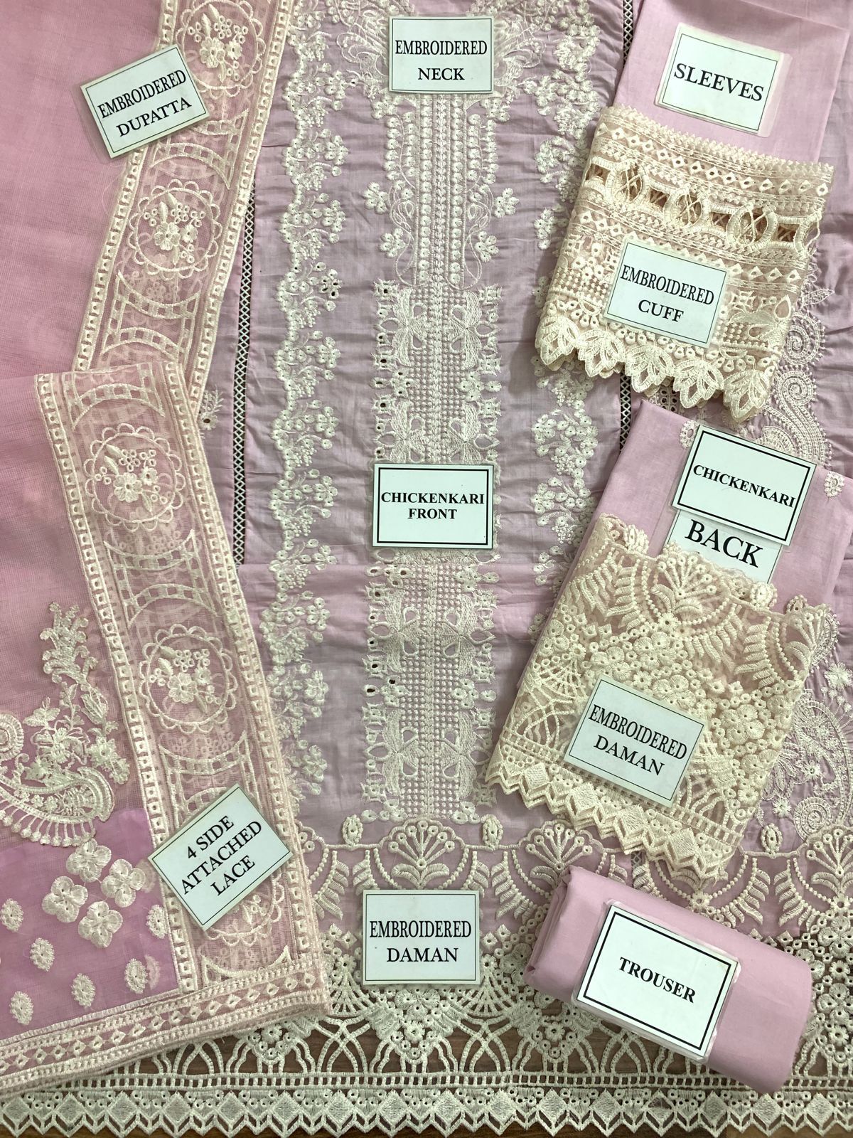 QALAMKAR LUXURY CHIKANKARI EMBROIDERED LAWN - 3 PC UNSTITCHED