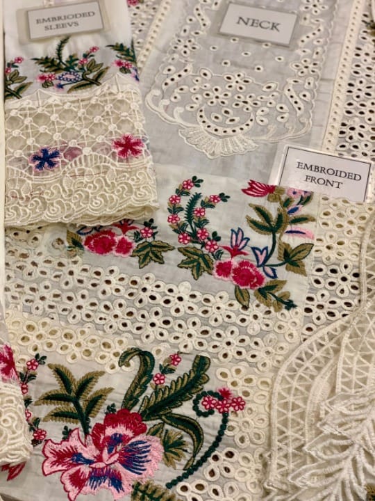 QALAMKAR LUXURY CHIKANKARI EMBROIDERED LAWN - 3 PC UNSTITCHED