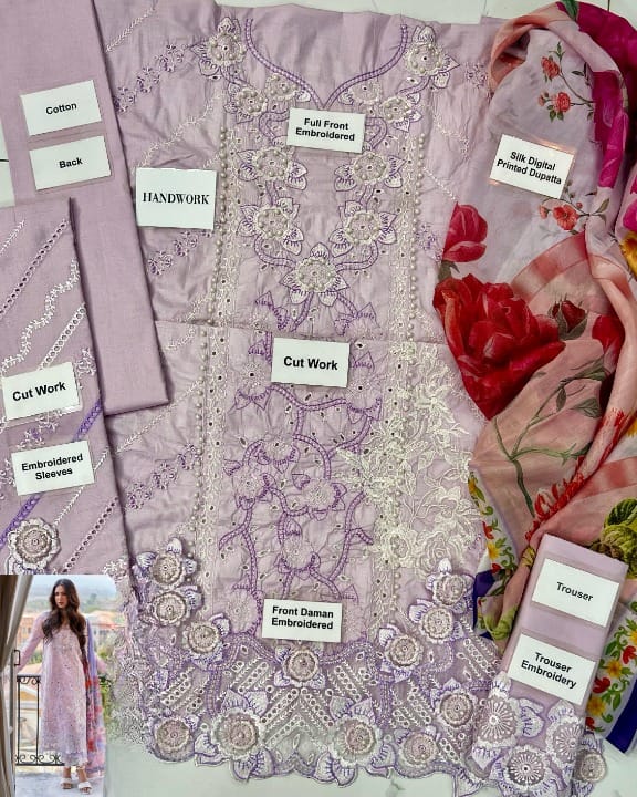 MUSHQ LUXURY CHIKANKARRI LAWN 3 PC UNSTITCHED