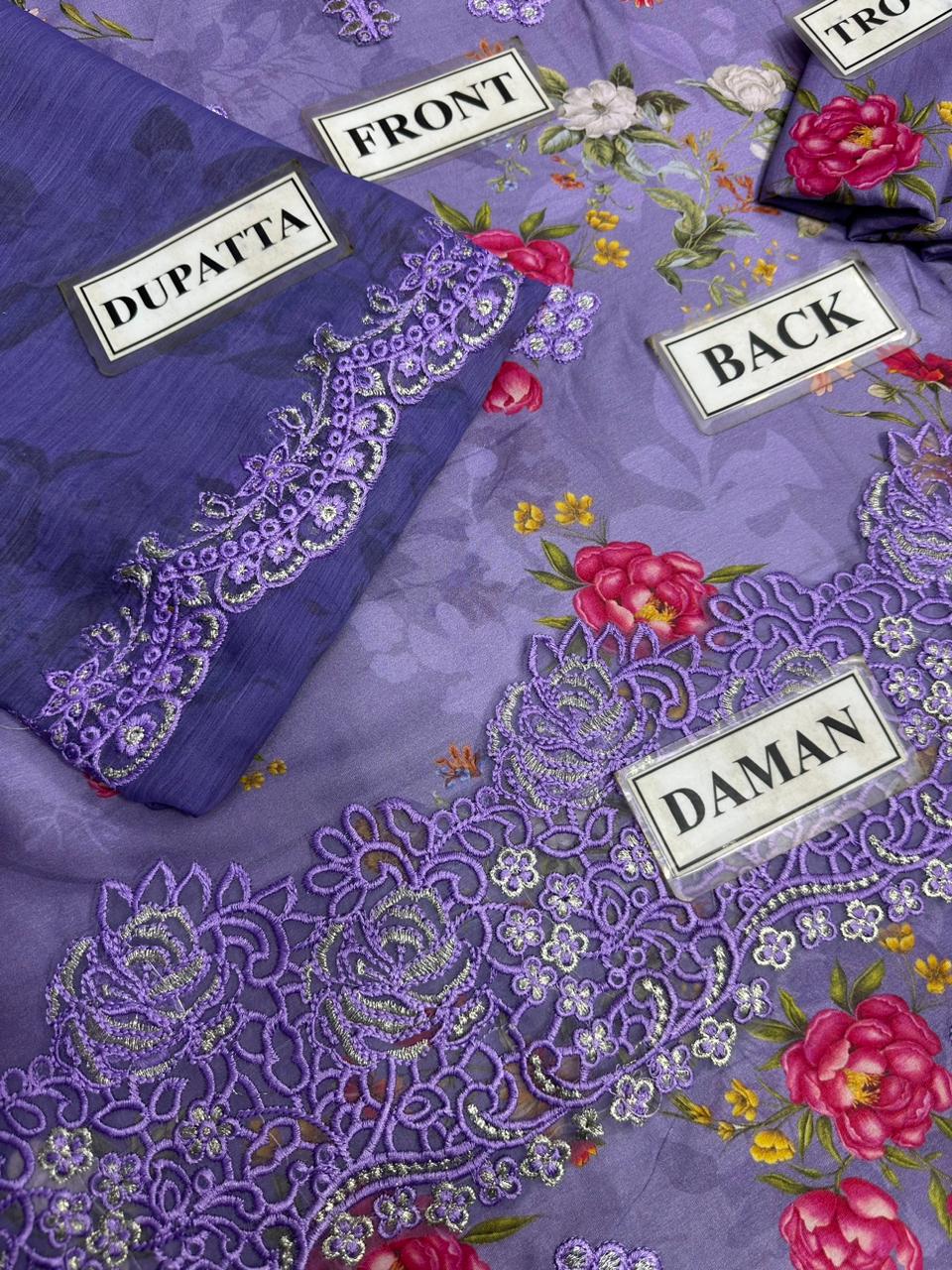 NOOR BY SADIA ASAD LUXURY EMBROIDERED LAWN - 3 PC UNSTITCHED