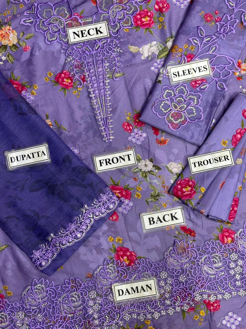 NOOR BY SADIA ASAD LUXURY EMBROIDERED LAWN - 3 PC UNSTITCHED