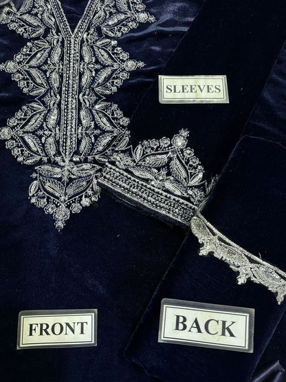 SANIA MASKATIYA LUXURY WEDDING EMBROIDERED VELVET - 3 PC UNSTITCHED