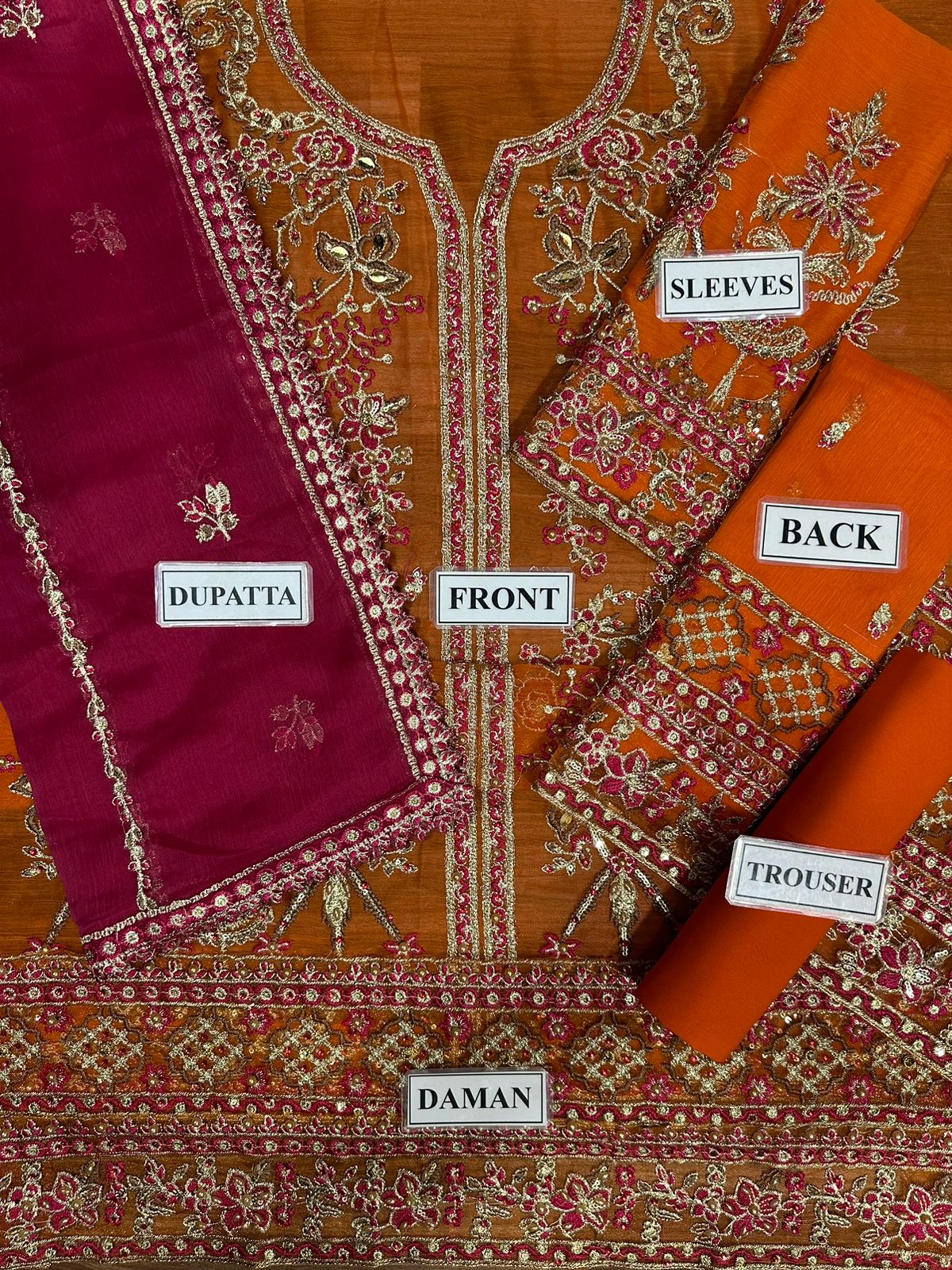 GULAAL LUXURY WEDDING EMBROIDERED CHIFFON - 3 PC UNSTITCHED