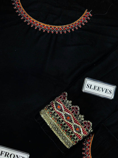 BAROQUE LUXURY EMBROIDERED VELVET - 3 PC UNSTITCHED