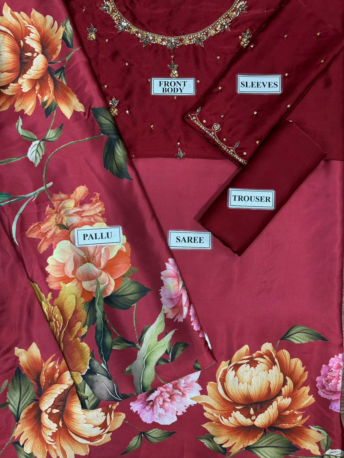 LULUSAR LUXURY DIGITAL PRINTED SILK SAREE - 3 PC UNSTITCHED