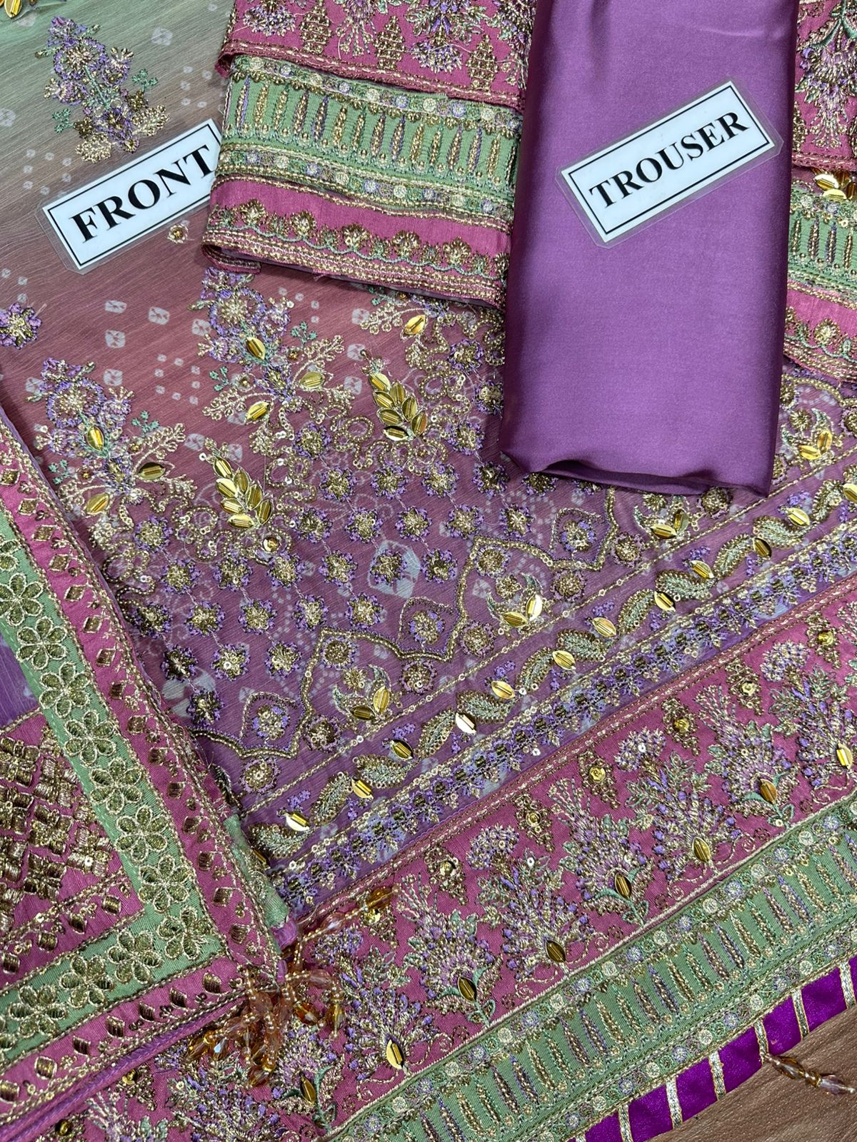 BAROQUE LUXURY EMBROIDERED HANDWORK CHIFFON - 3 PC UNSTITCHED