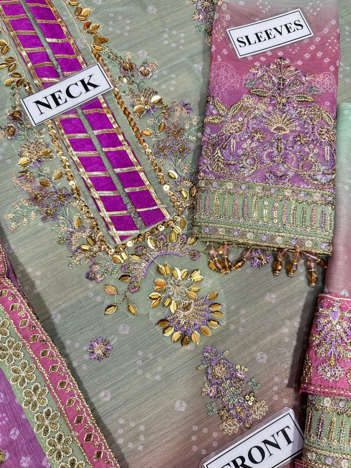 BAROQUE LUXURY EMBROIDERED HANDWORK CHIFFON - 3 PC UNSTITCHED