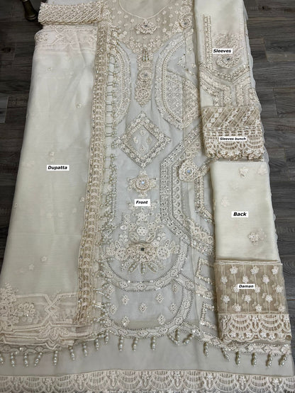 MARIA B LUXURY WEDDING EMBROIDERED CHIFFON - 3 PC UNSTITCHED