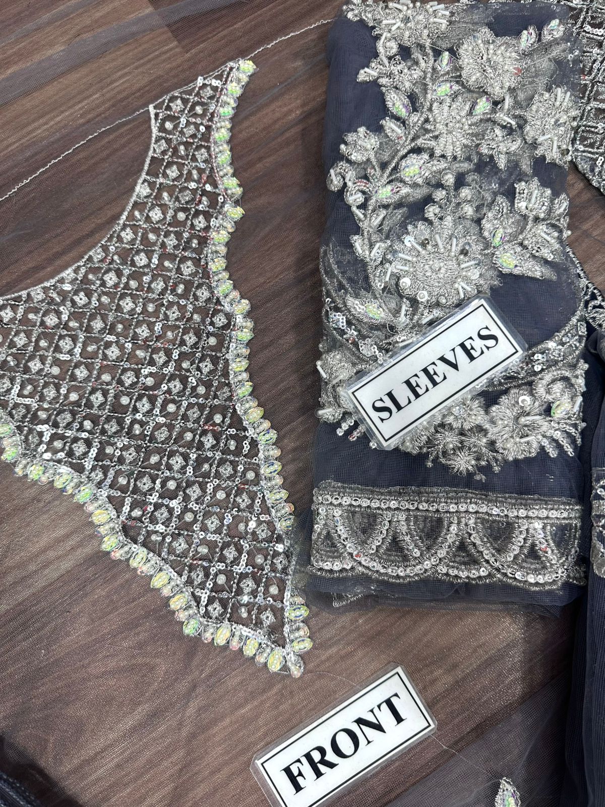 MARYAM HUSSAIN LUXURY WEDDING EMBROIDERED NET - 3 PC UNSTITCHED