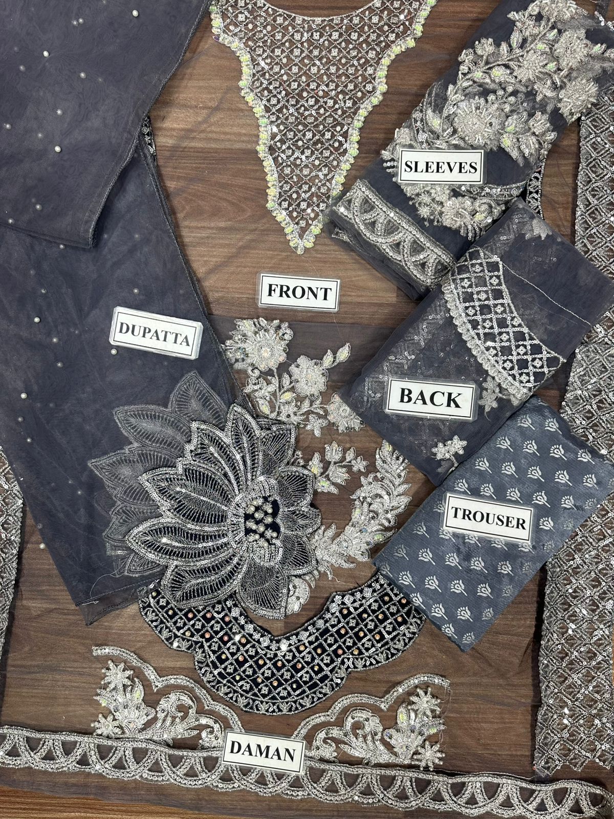 MARYAM HUSSAIN LUXURY WEDDING EMBROIDERED NET - 3 PC UNSTITCHED