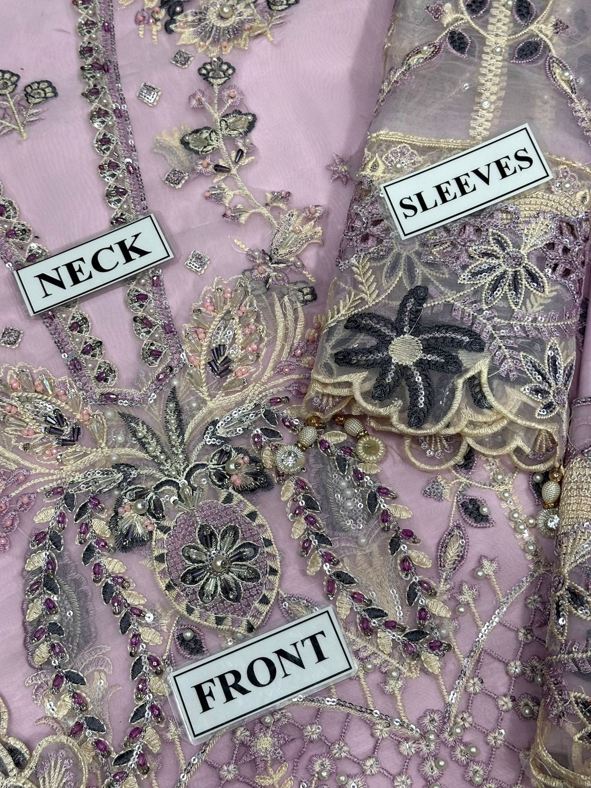 EMAAN ADEEL LUXURY WEDDING EMBROIDERED ORGANZA - 3 PC UNSTITCHED