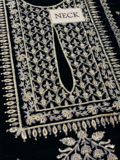 JAZMIN LUXURY EMBROIDERED VELVET - 3 PC UNSTITCHED