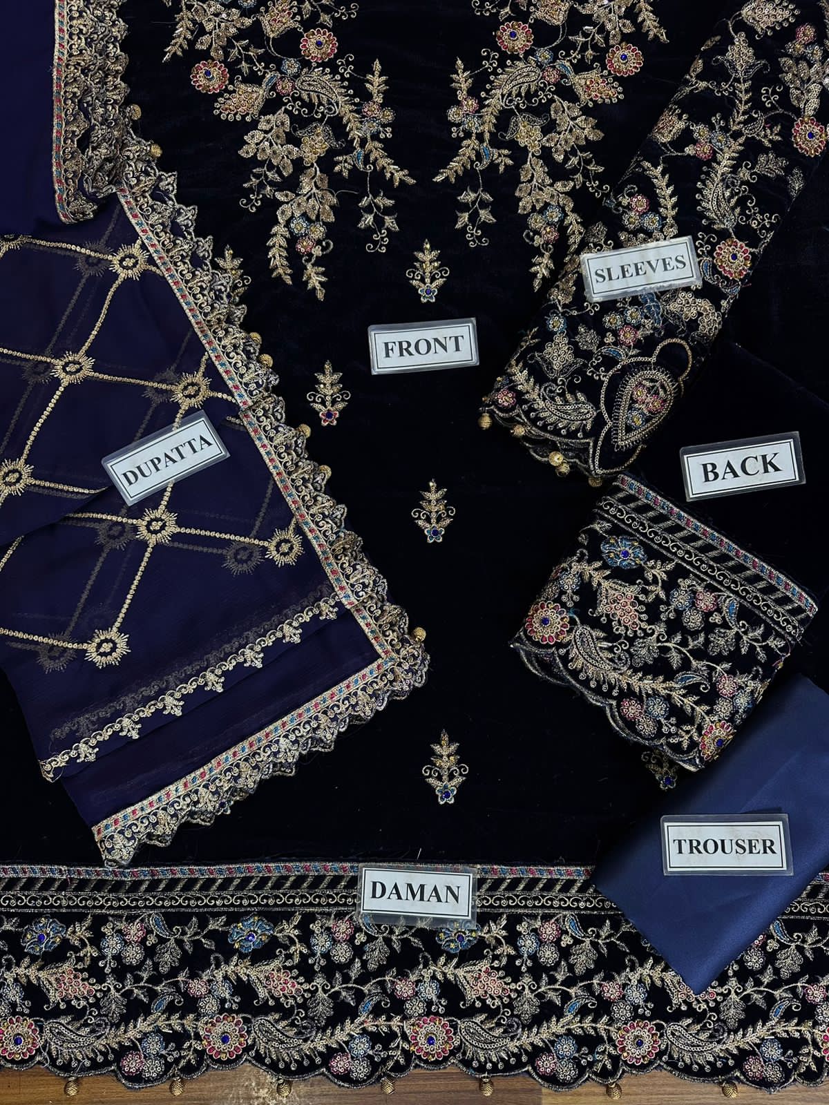EMAAN ADEEL LUXURY EMBROIDERED VELVET - 3 PC UNSTITCHED