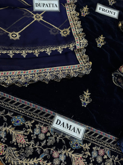 EMAAN ADEEL LUXURY EMBROIDERED VELVET - 3 PC UNSTITCHED