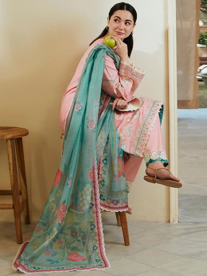 ZARA SHAHJAHAN EMBROIDERED COTTON - 3 PC UNSTITCHED