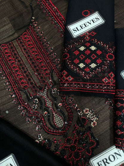 NOORMA KAMAL LUXURY EMBROIDERED CHIFFON - 3 PC UNSTITCHED