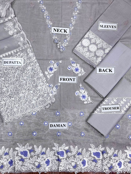 AZURE BAREEZE LAWN EMBROIDERED - 3 PC UNSTITCHED