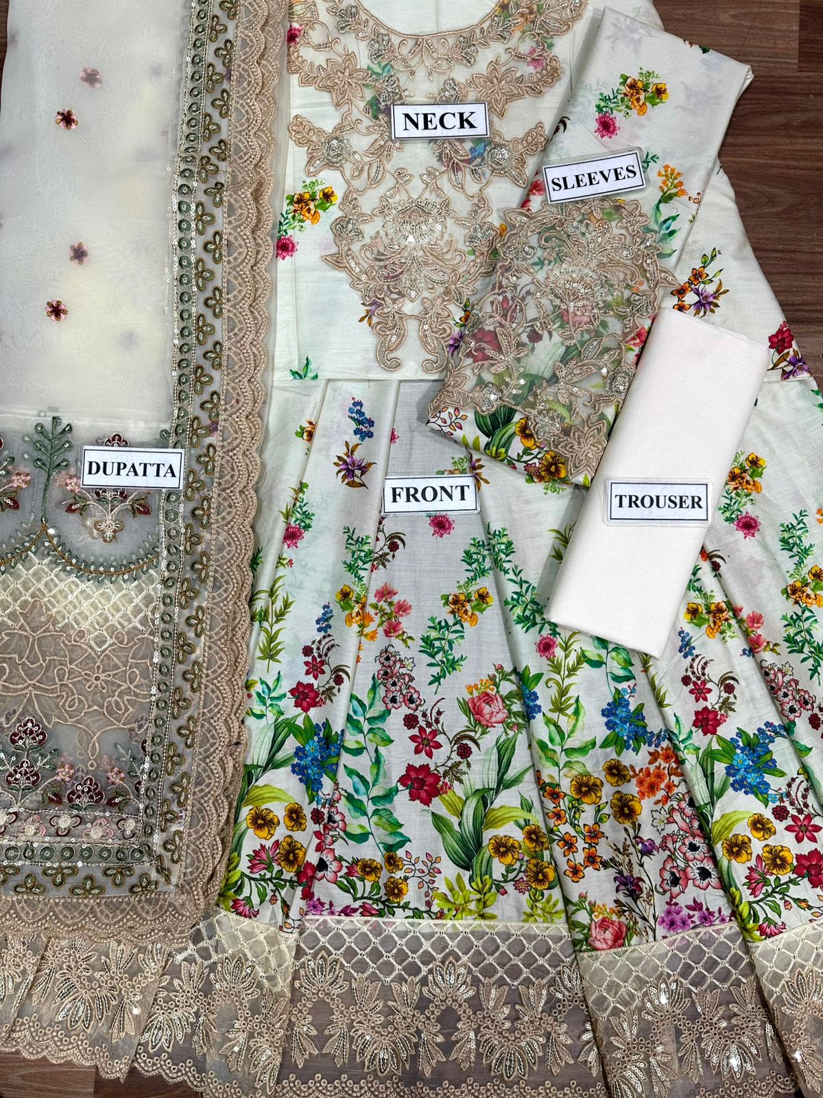 FAIZA SAQLAIN DIGITAL PRINTED LAWN EMBROIDERED FROK - 3 PC UNSTITCHED