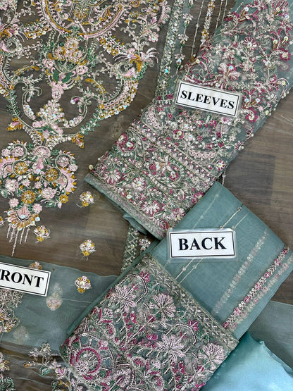 KANWAL MALIK MAAHI FESTIVE EMBROIDERED ORGANZA - 3 PC UNSTITCHED